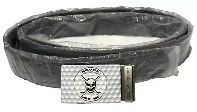 Golf Belt Buckle & Leather Belt Removable Ball Marker Ratchet LOT OF 2 New WHT G • $29.97