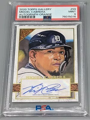 2020 Topps Gallery #59 MIGUEL CABRERA Orange Auto /25 Triple Crown HOF PSA 9 • $175