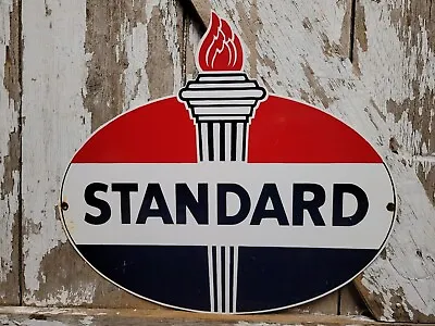 Vintage Standard Oil Sign Torch Motor Lube Gas Station Service Garage Amoco Fuel • $289.95