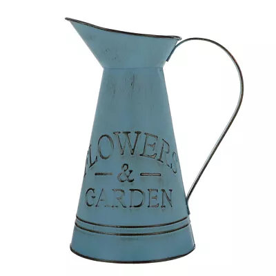  Tin Flower Pot Jug Vase Vintage Farmhouse Rustic Milk Can Watering • £11.26