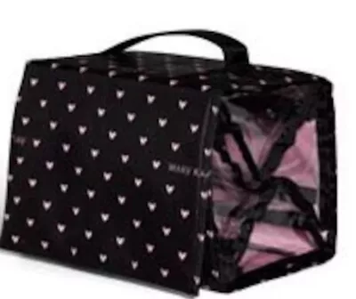 New Mary Kay Pink Hearts Travel Hang Roll Up Bag Black  Removable Compartments • $16