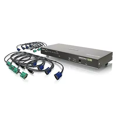IOGEAR 8-Port USB PS/2 Combo VGA KVMP Switch With USB KVM Cables GCS1808KITU • $502.99