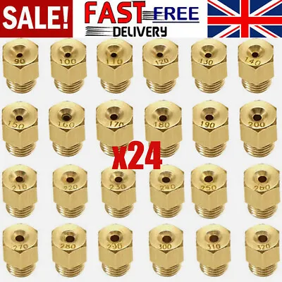 24PcsCarburetor Main Jets For Mikuni VM TM Carb M90 - M320 Power Jet Motorcycle • £14.59