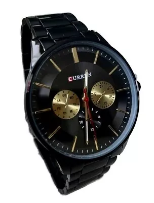 Men's Luxury Watch Curren M8282 Black Meta Band Dress Watch Water Resistant 1ATM • $28.99