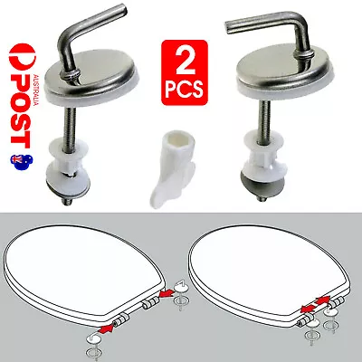 2x Toilet Seat Fix Fitting Stainless Back To Wall Replace Quick Release Hinges M • $15.75