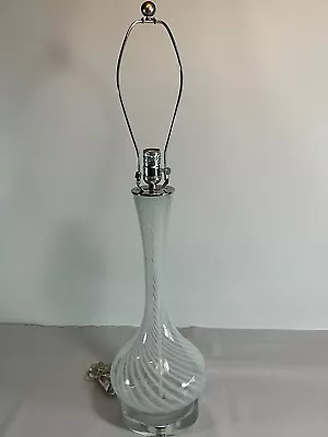 Murano MCM White Swirl Blown Glass Lamp • $299.99