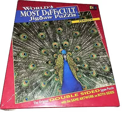 New PEACOCK Double Sided  Most Difficult Jigsaw Puzzle 513 Pieces SEALED • $9.99