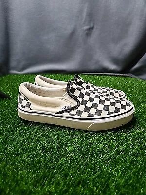 Vans Classic Slip Ons Checkerboard Black Womens Size 8.5 • $16.99