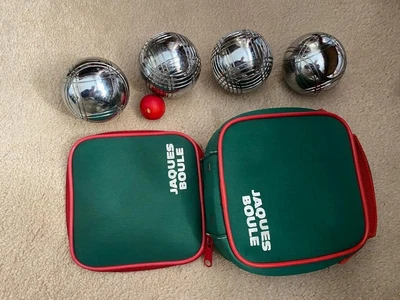 £20 • Buy JAQUES BOULE. Pack Of 4 & JACK Target Ball. POLISHED ALLOY PETANQUE