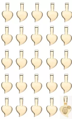 Aanraku HEART Bails GOLD Plated Medium 25 Glue On Findings For Cabochons 20x11mm • $18.36