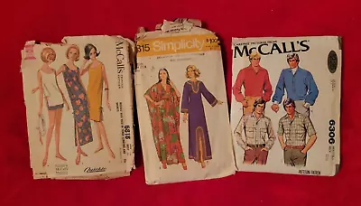 McCalls 6306 6818 & Simplicity 5315 Vintage Sewing Patterns 1960s-1970s • $9