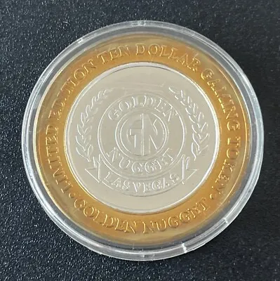 .999 Fine Silver Casino Token $10 Golden Nugget Las Vegas NV In Plastic Capsule • $24