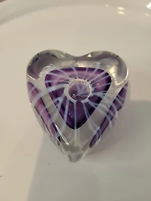 Handblown Rollin Karg Purple Heart Art Glass Artist Signed KARG • $49.99