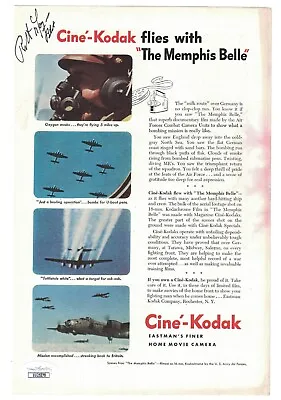 ROBERT MORGAN JSA Autographed Vintage Kodak WWII Ad Memphis Belle Pilot JSA COA • $129.95