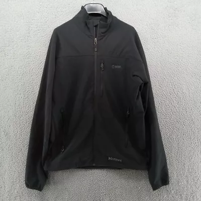 Marmot Jacket Mens Medium Black Tempo Full Zip Windbreaker Showtime Logo • $36.99