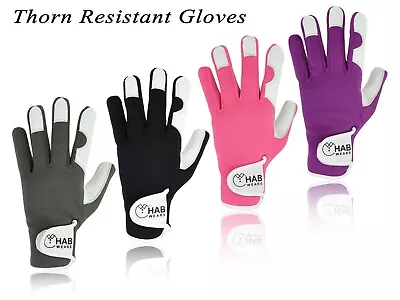 Ladies Girl Women Leather Gardening Gloves Thorn Proof  Resist Garden Work Glove • £5.79