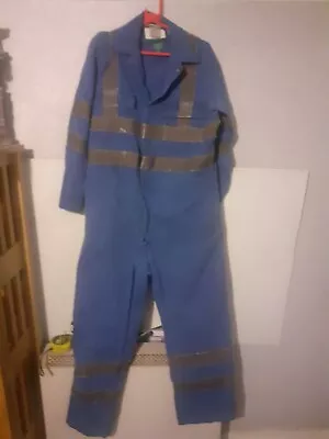 £8 • Buy Mens Used Royal Blue HiVis Proban Overalls 116 Cms 45 Inch Chest Short 27 Leg 