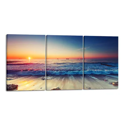 3 Piece Sea Waves Canvas Prints Modern Seascape Artwork Landscape Pictures • $42.39