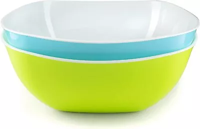 Maxi Nature Large Salad Bowl Set Of 2 - Microwave Dishwasher & Freezer Safe - U • £10