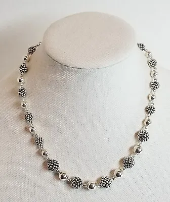 Michael Dawkins Sterling Silver Starry Night & Smooth Beaded Toggle Necklace • $149.95
