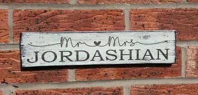 Top Table Rustic Wedding Sign Vintage Wooden Mr And Mrs Personalised Gift • £7.49