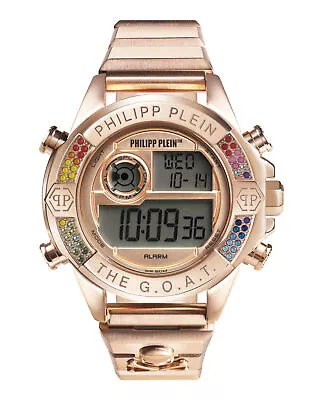 Philipp Plein Mens The G.O.A.T. IP Rose Gold 44mm Bracelet Fashion Watch • $159