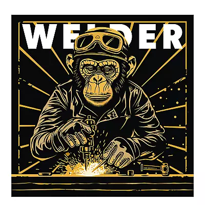 Flame Monkey  Welder Decal Sticker Welding Art Helmet Toolbox Truck ARC MIG TIG • $2.69