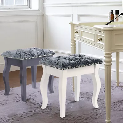 Makeup Dressing Table Stool Vanity Chair CHESTERFIELD Deep Button Plush Seat UK • £34.95