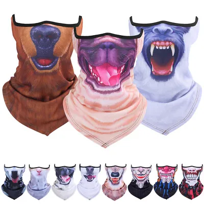 Outdoor Sports Printed Half Face Mask UV Protection Motocycle Halloween Bandana • $4.99