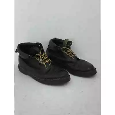 VTG England Dr. Martens Black Leather Lace Up Combat Boots Mens U.S. Size 9 • $35