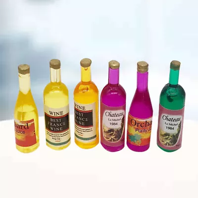  6 Pcs Pocket Furniture Decor Mini Bottles Miniture Decoration Child Drinks • £4.78