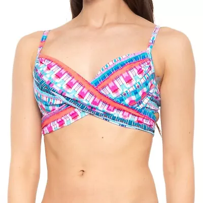 La Blanca Global Jive Wrap Swimsuit Bikini Top Underwire Foam Lined NWT Size 10 • $18.50