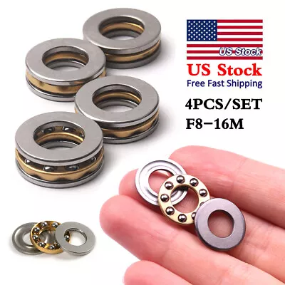 4PCS High Precision Miniature Thrust Bearing F8-16M Axial Metal Ball 8*16*5mm US • $9.99