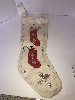 Vintage Christmas Stocking Homemade 20” • $10