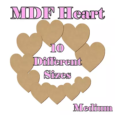 MDF Heart Wooden Shape Craft Tag Blank Embellishments Decoration 11cm To 20cm • £129.99