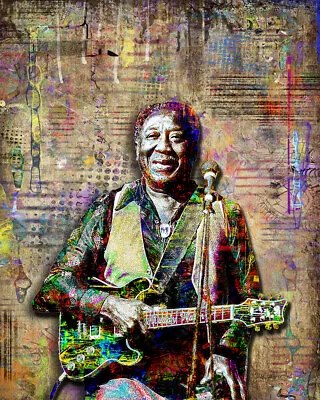 Muddy Waters 12x18in Poster Muddy Waters Blues Tribute Print Free Shipping US • $22.99