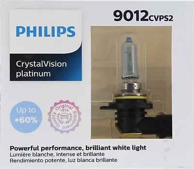 Philips 9012 Pack Of 2 CrystalVision Platinum Headlight Bulbs HIR2 12V 55W • $34.07