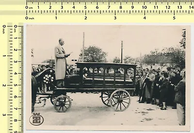 139 Hearse Carriage Horses Casket Coffin Funeral Speech Vintage Photo Original • $47