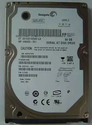$14.95 • Buy 80GB 2.5  SATA ST980814AS 9.5mm Hard Drive Seagate Tested Good Our Drives Work