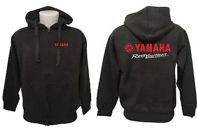 New Mens Yamaha Tribute Revs Your Heart Zip Hoodie Top Black Sizes S To XL • £28.99