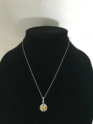 $63.99 • Buy Nadri Canary Yellow Swarovski Crystal Pendant Necklace New