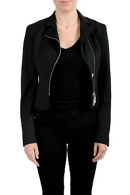 Versace Jeans Couture Women's Black Wool Zip Up Blazer Jacket US S IT 40 • $342.61