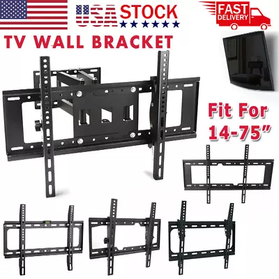 Slim Lcd Led Plasma Flat Tv Wall Mount Bracket 17 42 43 46 47 48 50 55 60 65 75  • $12.92