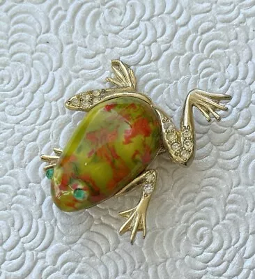Vintage Frog  Brooch Enamel On Metal • $16