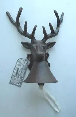 Wall Mount Cast Iron Doorbell - Deer's Head - New • £25.99