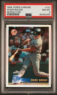 1996 Topps Chrome Refractor #127 Wade Boggs PSA 8 POP 5 Yankees HOF • $159