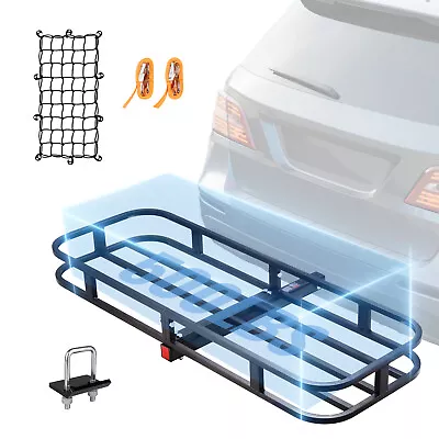 VEVOR Hitch Mount Cargo Carrier 53x19x5 In 500lb Car Luggage Rack Towbar Basket • $87.79