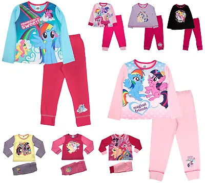 Kids Girls Pyjamas My Little Pony Long 2 Piece Long Pj's Set MLP Childrens Size  • £4.95