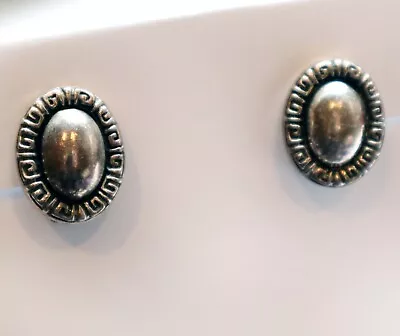 Vintage Sterling Silver Clip On Earring Chunky Ovals Mexican Latin American • $35