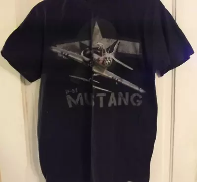 M&O Fine T-Shirt P-51 Mustang (Yough L) 100% Cotton • $12